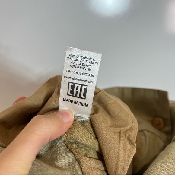 Mes Demoiselles Bendan 100% Cotton Cargo Patchwork Paperbag Designer Pants EU 36 - Picture 10 of 10